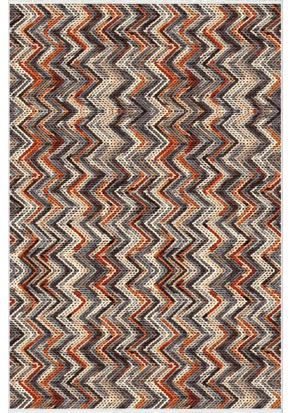 Salon Halısı Kilim Otantik Eskitme Zikzak Kahverengi Kaydırmaz Yıkanabilir Ince Halı Tüysüz Kilim fiyatları