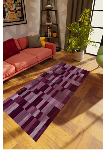 Modern Patchwork Gülkkurusu Dijital Baskı Halı Kaydırmaz Ince Yıkanabilir