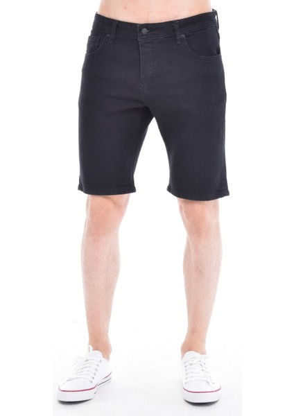 Cedy Denım Erkek Küba Siyah Kot Şort Slim Fit Jean Şort C342