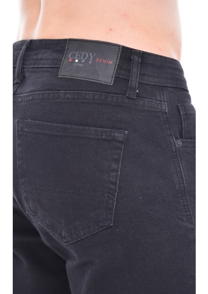 Cedy Denım Erkek Küba Siyah Kot Şort Slim Fit Jean Şort C342 indirimleri