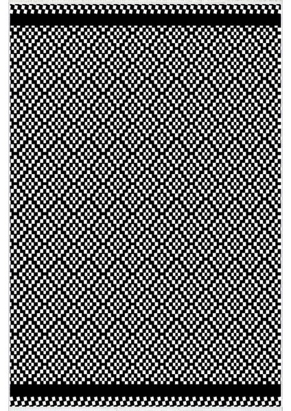Modern Geometrik Siyah Beyaz Kaydırmaz Kesme Yıkanabilir Ince Halı fiyatları