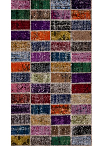 Modern Patchwork Karışık Renkli Dijital Baskı Halı Kaydırmaz Ince Yıkanabilir