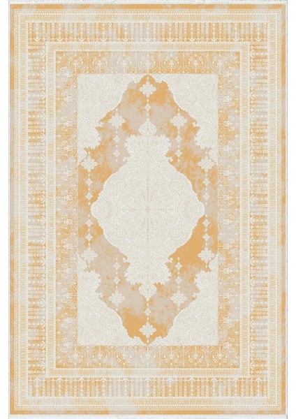 Klasik Sarı Kahverengi Kaydırmaz Kesme Yıkanabilir Ince Halı fiyatları