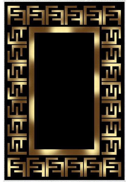 Modern Klasik Altın Gold Siyah Kaydırmaz Kesme Yıkanabilir Ince Halı fiyatları