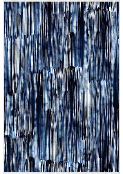 Pastel Modern Lacivert Beyaz Kaydırmaz Kesme Yıkanabilir Ince Halı fiyatları