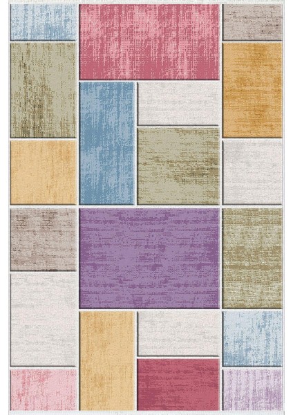 Modern Patchwork Bej Kaydırmaz Kesme Yıkanabilir Ince Halı fiyatları