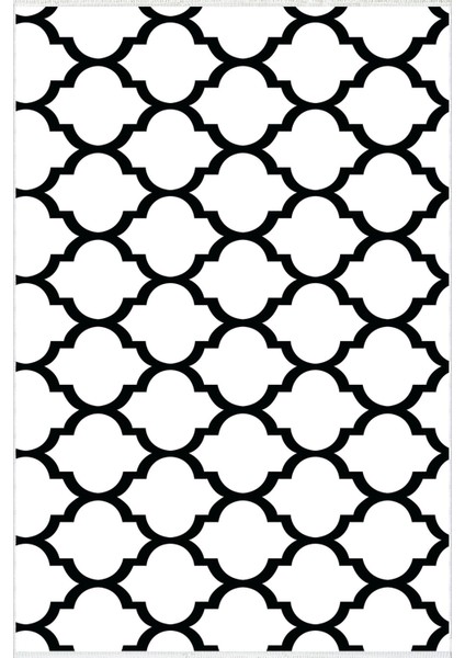 Modern Geometrik Beyaz Siyah Kaydırmaz Kesme Yıkanabilir Ince Halı fiyatları