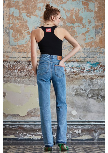 STBA Kadın Açık Mavi Regular Fit Yüksek Bel Jean Pantolon modelleri