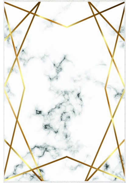 Eskitme Geometrik Altın Krem Gold Kaydırmaz Kesme Yıkanabilir Ince Halı fiyatları