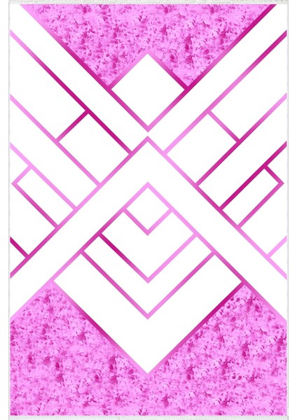 Modern Geometrik Metalik Pembe Beyaz Kaydırmaz Kesme Yıkanabilir Ince Halı fiyatları