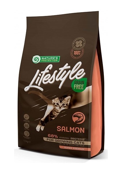 Natures Protection Lifestyle Tahılsız Somonlu Yavru Kedi Maması 1.5 kg