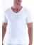 Erkek Tender Cotton 2'li V Yaka Beyaz T-Shirt 9671 Blackspade 2