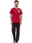 111396-0568 Erkek Kısa Kol Bordo Pijama Takımı 1