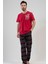 111396-0568 Erkek Kısa Kol Bordo Pijama Takımı 2