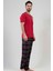 111396-0568 Erkek Kısa Kol Bordo Pijama Takımı 3