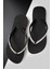 Bermody Kadın Gümüş Sıra Taşlı Rahat Parmak Arası Siyah Plaj Terliği Flipflops 1