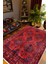 Salon Halısı Otantik Eskitme Bordo Kaydırmaz Kesme Yıkanabilir Ince Halı Tüysüz Kilim 1