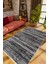 Salon Halısı Modern Eskitme Siyah Gri Kaydırmaz Kesme Yıkanabilir Ince Halı Tüysüz Kilim 1