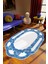 Salon Halısı Klasik Modern Mavi Beyaz Kaydırmaz Kesme Yıkanabilir Ince Halı Tüysüz Kilim 1