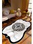 Salon Halısı Klasik Modern Siyah Beyaz Kaydırmaz Kesme Yıkanabilir Ince Halı Tüysüz Kilim 1