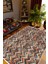 Salon Halısı Kilim Otantik Eskitme Zikzak Kahverengi Kaydırmaz Yıkanabilir Ince Halı Tüysüz Kilim 1