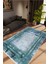 Salon Halısı Doku Eskitme Mavi Kaydırmaz Kesme Yıkanabilir Ince Halı Tüysüz Kilim 1