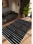 Salon Halısı Modern Zig Zag Siyah Beyaz Kaydırmaz Kesme Yıkanabilir Ince Halı Tüysüz Kilim 1
