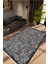 Salon Halısı Doku Eskitme Siyah Kaydırmaz Kesme Yıkanabilir Ince Halı Tüysüz Kilim 1