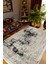Salon Halısı Otantik Eskitme Çiçek Temalı Gri Siyah Kaydırmaz Yıkanabilir Ince Halı Tüysüz Kilim 1