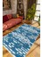 Salon Halısı Taş Mermer Eskitme Lacivert Mavi Kaydırmaz Kesme Yıkanabilir Ince Halı Tüysüz Kilim 1