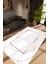 Modern Geometrik Bordo Beyaz Sarı Kaydırmaz Kesme Yıkanabilir Ince Halı 1