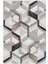 Modern Geometrik Kahverengi Gri Kaydırmaz Kesme Yıkanabilir Ince Halı 2