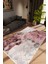 Modern Geometrik Pembe Gülkkurusu Gri Kaydırmaz Kesme Yıkanabilir Ince Halı 1