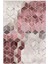 Modern Geometrik Pembe Gülkkurusu Gri Kaydırmaz Kesme Yıkanabilir Ince Halı 2