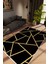 Modern Geometrik Altın Gold Kahverengi Siyah Kaydırmaz Kesme Yıkanabilir Ince Halı 1