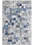 Modern Patchwork Mozaik Desen Gri Mavi Kaydırmaz Kesme Yıkanabilir Ince Halı 2