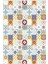Otantik Eskitme Patchwork Mor Kaydırmaz Kesme Yıkanabilir Ince Halı 2