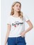 Lee Cooper 222 LCF 242010 Bisiklet Yaka Normal Kalıp Baskılı Ekru Kadın T-Shirt 3