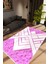 Modern Geometrik Metalik Pembe Beyaz Kaydırmaz Kesme Yıkanabilir Ince Halı 1