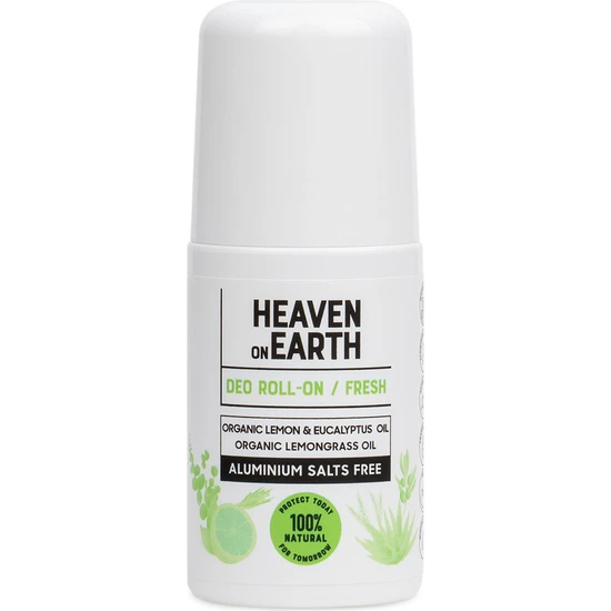 Heaven on Earth%100 Doğal Organik Roll On Aluminyum Tuzları Içermez Ter Kokusu Önleyici Fresh 50 ml Vegan