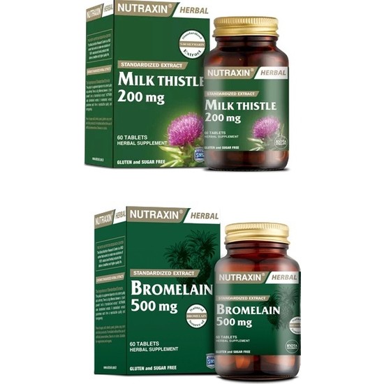 Nutraxin Milk Thistle 60 Tablet + Bromelain 500 Mg 60 Kapsül Fiyatı
