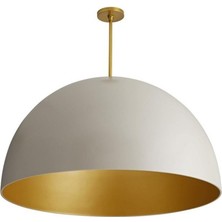 Mylights 50CM Beyaz Içi Altın Aleminyum Paslanmaz Metal Avize  50 cm