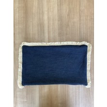 Stelo de Maro Denim Püskül Detaylı Dikdörtgen Kırlent Kılıfı 30X50 cm - 1 Adet Kılıf