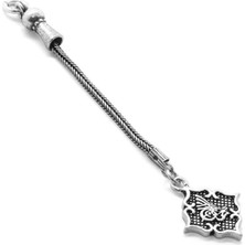 Plaka Üzeri Tuğra Motifli  925 Ayar Gümüş Püskül