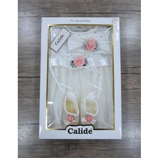 Calide Baby&Kids Baby Kız Bebek Piliseli-Taş Desenli Mevlüt Takımı