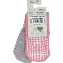 Bibaby Biorganic Paw 2'li Kaymaz Çorap 68393 Pembe Gri