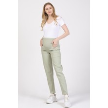 Busa Hamile Mom Fit Kot Pantolon Somon