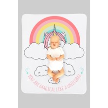 Baluna Rainbow Unicorn  Pamuklu Bebek Anı Battaniyesi 75CM x 95CM