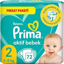 Prima Bebek Bezi Aktif Bebek 2 Beden 72 Adet Fırsat Paketi