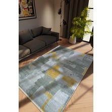 10 Post Online Modern Gri Dijital Baskı Halı Kaydırmaz Ince Yıkanabilir